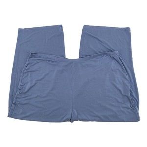 LOGO Luna QVC XL Knit Pants Blue Cropped Lounge Comfort Pull On Women's